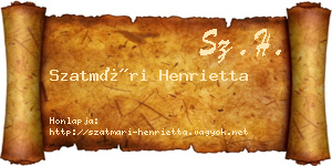 Szatmári Henrietta névjegykártya