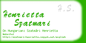 henrietta szatmari business card
